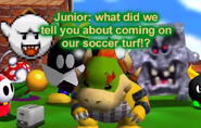 Junior's gang confronts Mario and the kids.