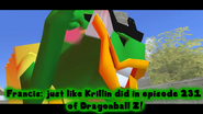 Francis makes a Dragon Ball Z reference