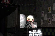 Puppet appears on the security camera.