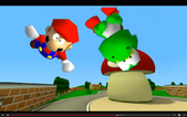 Mario and Yoshi in air