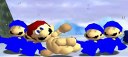 Mario dancing with "Four pissed off cops" in the 12 days of Christmas special.