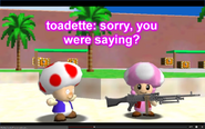 Toadette with a gun