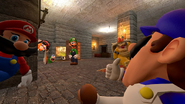 Mario, Luigi, Boopkins, Meggy gets suprised.