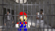 Mario in jail with the drugees