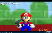 Screenshot Mario pointing a gun at himself