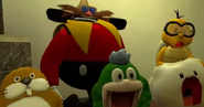 Various characters shocked in reaction to Mario's swag.