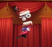 Caine but with his mouth facing the right side.