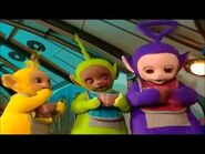 Teletubbies eating Tubby Custard in their show