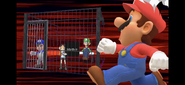 Mario walking while SMG4, Luigi and Meggy are in jail.