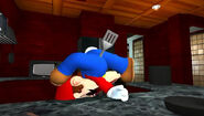 Mario shoves the spatula on his ass
