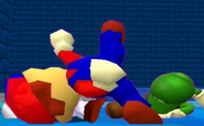 Mario, Luigi, and SMG4 after falling into the sewer.