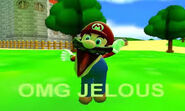 Mario jealous from Luigi's "swag."