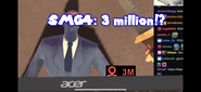 If you look closely at the chat, he appears as a chat emoticon.