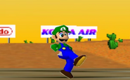 Luigi cheering for himself.