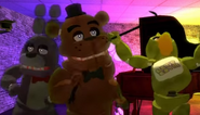 The animatronics dancing