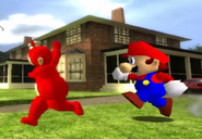 Mario chasing Po.