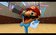 Mario celebrating