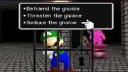 Why is Luigi seducing the gnome? Mario's the naked one!