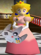 Peach playing N64