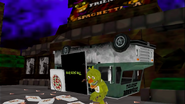 Lonely Chica with the upside down pizza truck