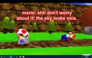 Mario with a broken spine