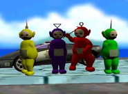 The 4 main Teletubbies got arrested.