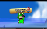 Mario with Toad's sign