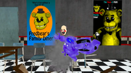 G Major Inverted Chica crashes onto the Puppet's table, destroying the cake