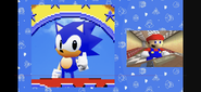 Mario reacting to the Sonic meme.