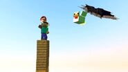 Mario will escape Minecraft...when chickens fly!