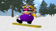 Wario snow boarding