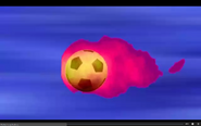 The soccer ball is on fire!
