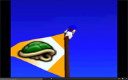 SMG4 on a flag and saying "Pingas!"