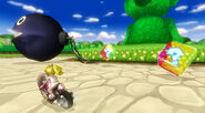 Peach e un Categnaccio in Mario Kart Wii