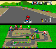 Il circuito in Super Mario Kart