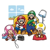 Un immagine raffigurante i personaggi che giocano con la Nintendo Switch