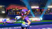 Waluigi con la divisa da tennis