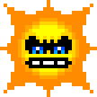 Il Sole Malvagio nello stile di Super Mario World