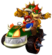 Mario e Bowser sul Bolide Bowser