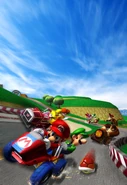 Artwork principale dimostrando i team di default nel Circuito di Yoshi.