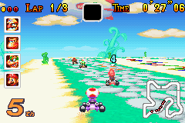 Il circuito come si vede in Mario Kart: Super Circuit