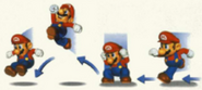 Mario mentre esegue un salto in lungo