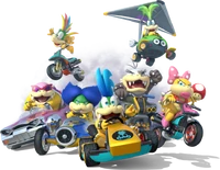 Bowserotti Mario Kart 8.png (516 KB) Artwork da Mario Kart 8 dei Bowserotti, tra cui Ludwig a bordo della Mach 8