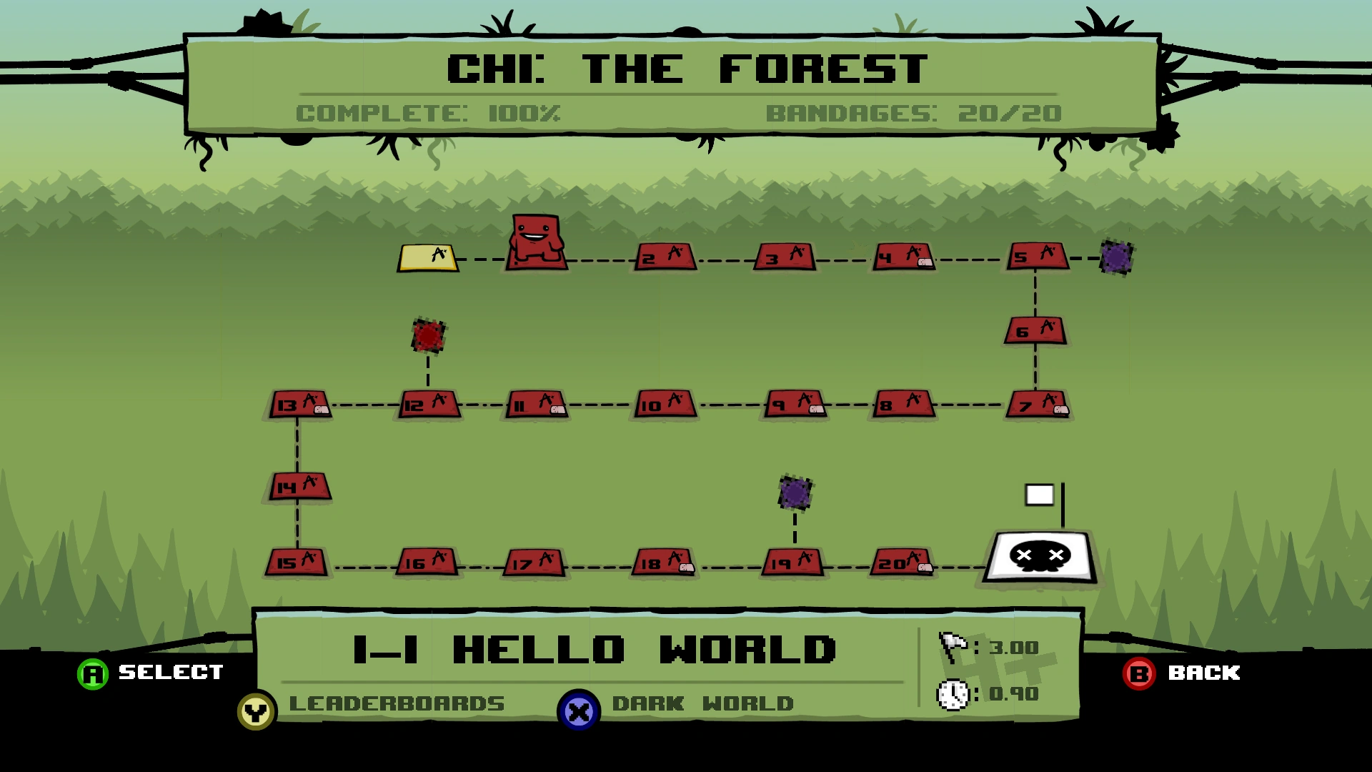 Chapter 1: The Forest | Super Meat Boy Wiki | Fandom