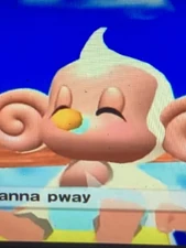 Baby sitting on the swing