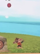 Screenshot of AiAi moping but then cheering up by clapping