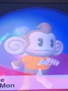 Screenshot of AiAi traveling through the different worlds with the other monkeys