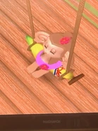 Screenshot of MeeMee sitting on the swing