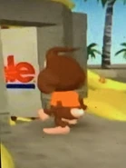 Screenshot of AiAi entering into the banana house
