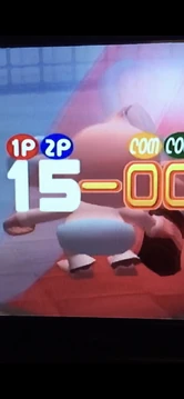 Baby shaking his butt in Monkey Tennis